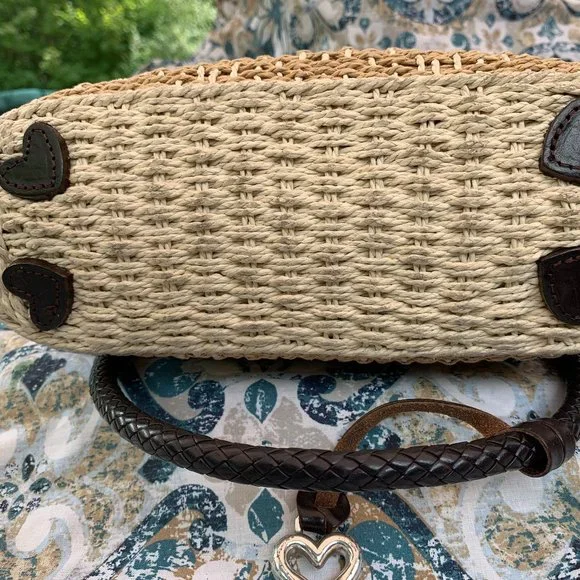 BRIGHTON Leather/Straw woven purse with 1 BRIGHTON leather wallet - Picture 9 of 16